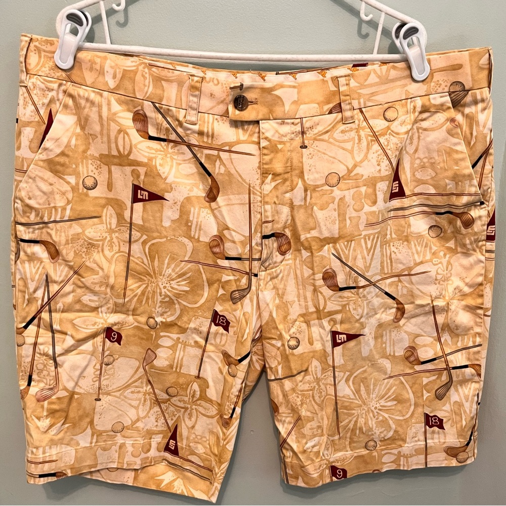 Loudmouth Golf - Men’s Size 44 - Golf Print Shorts - 97% Cotton -